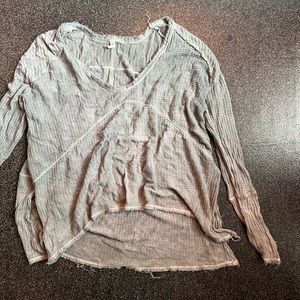 Flowy light gray Free People long sleeve shirt